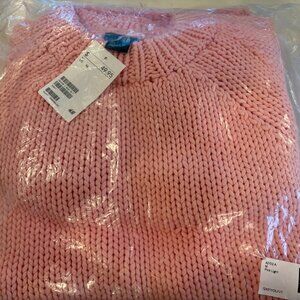 NWT Womens H&M light pink pull over mid length cotton sweater size M